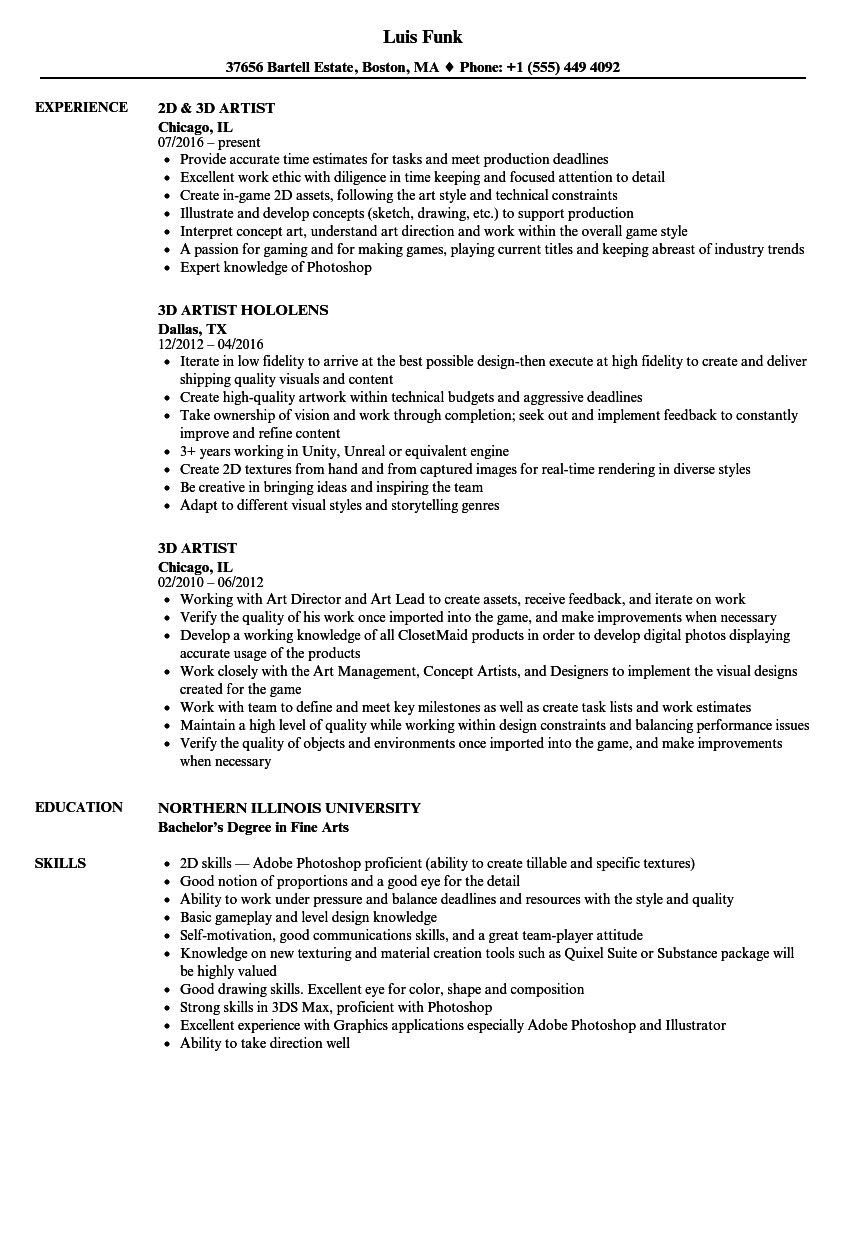 3d Modeler Responsibilities - fasrcafe
