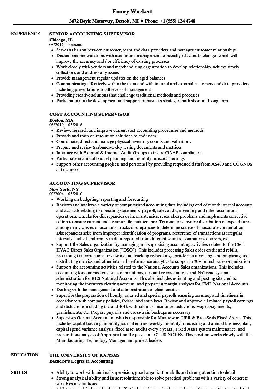 Curriculum Vitae Samples For Accounting Jobs