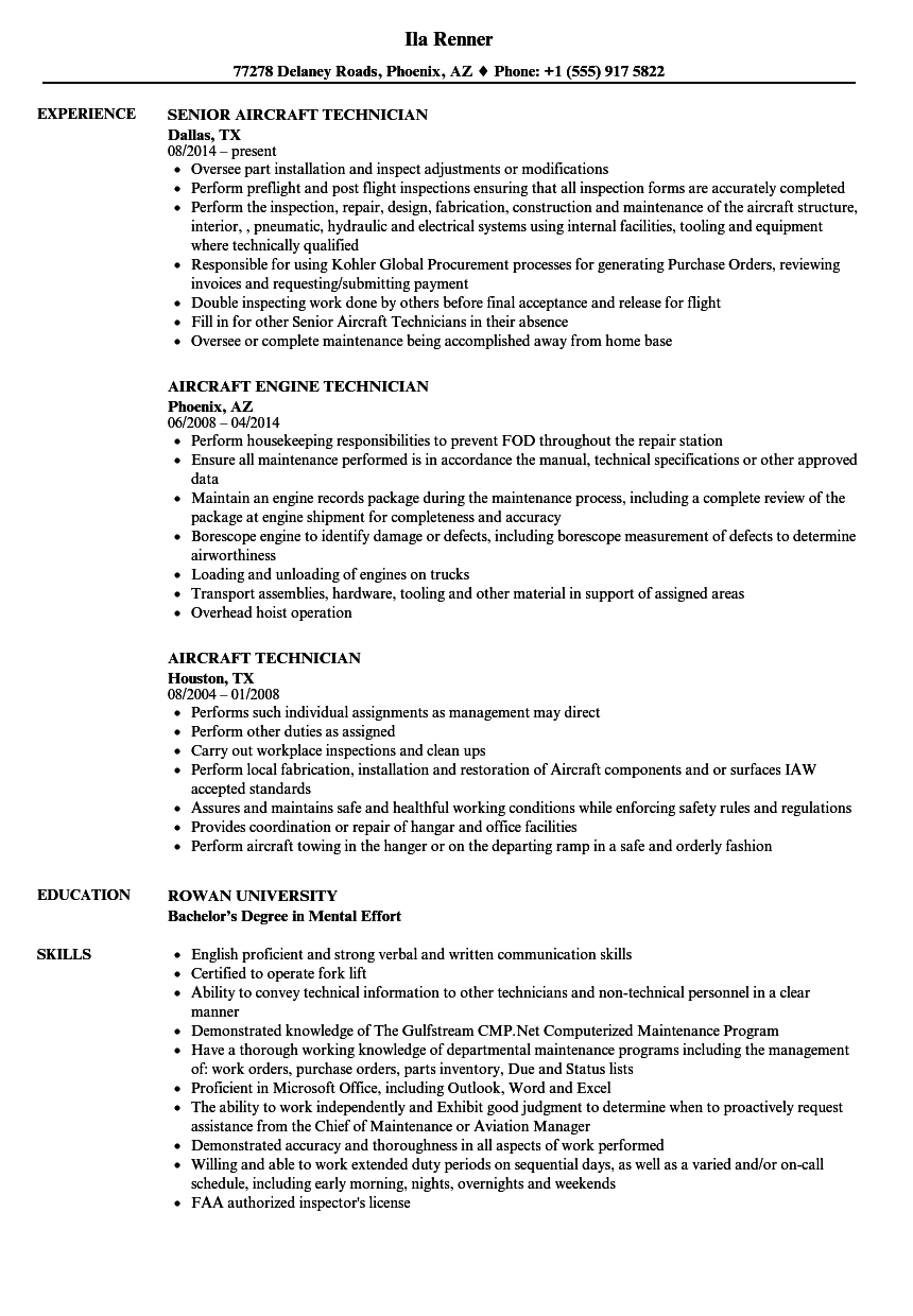 Aviation Resume Template