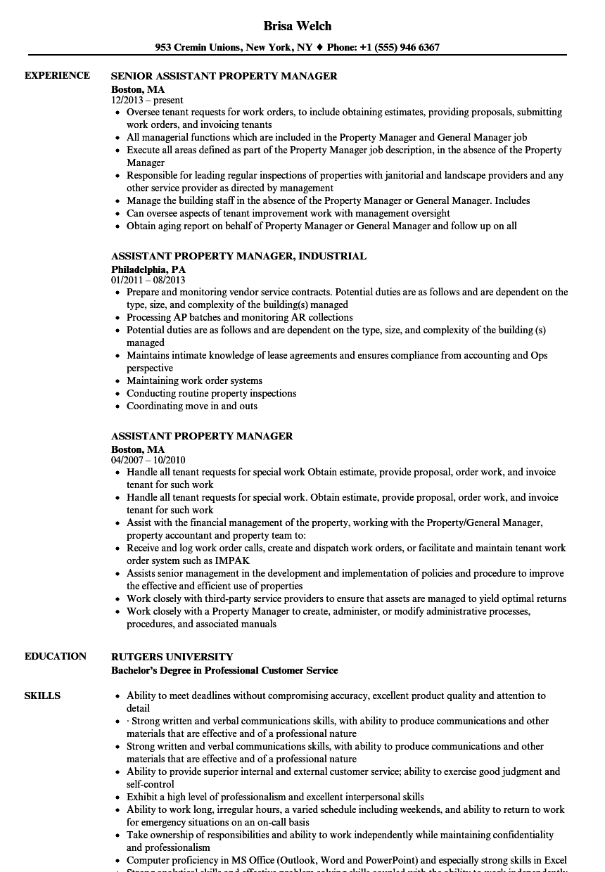 Property Manager Resume Help Property Manager Resume