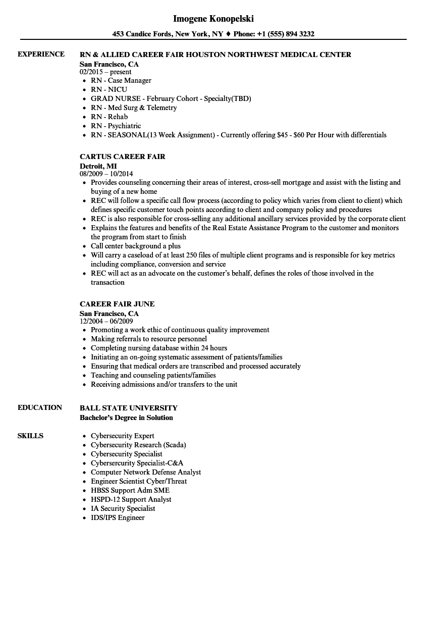 Career Fair Resume Samples | Velvet Jobs