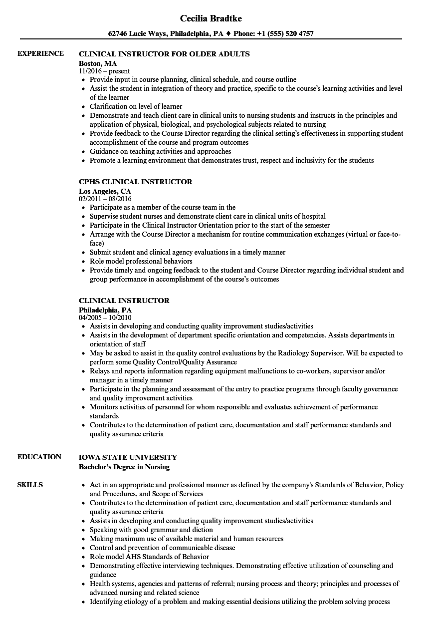 Nurse Instructor Resume JustineHarpole Blog