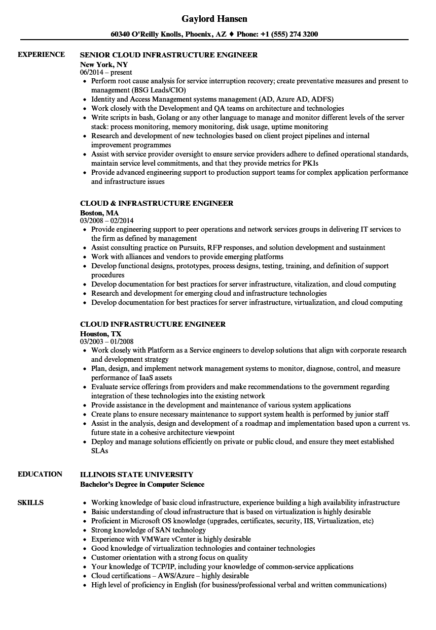 azure support engineer resume