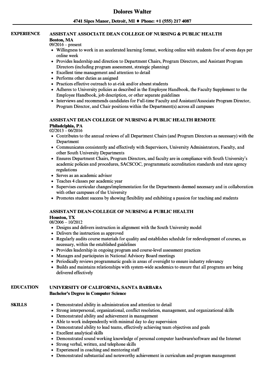 college assistant resume samples
