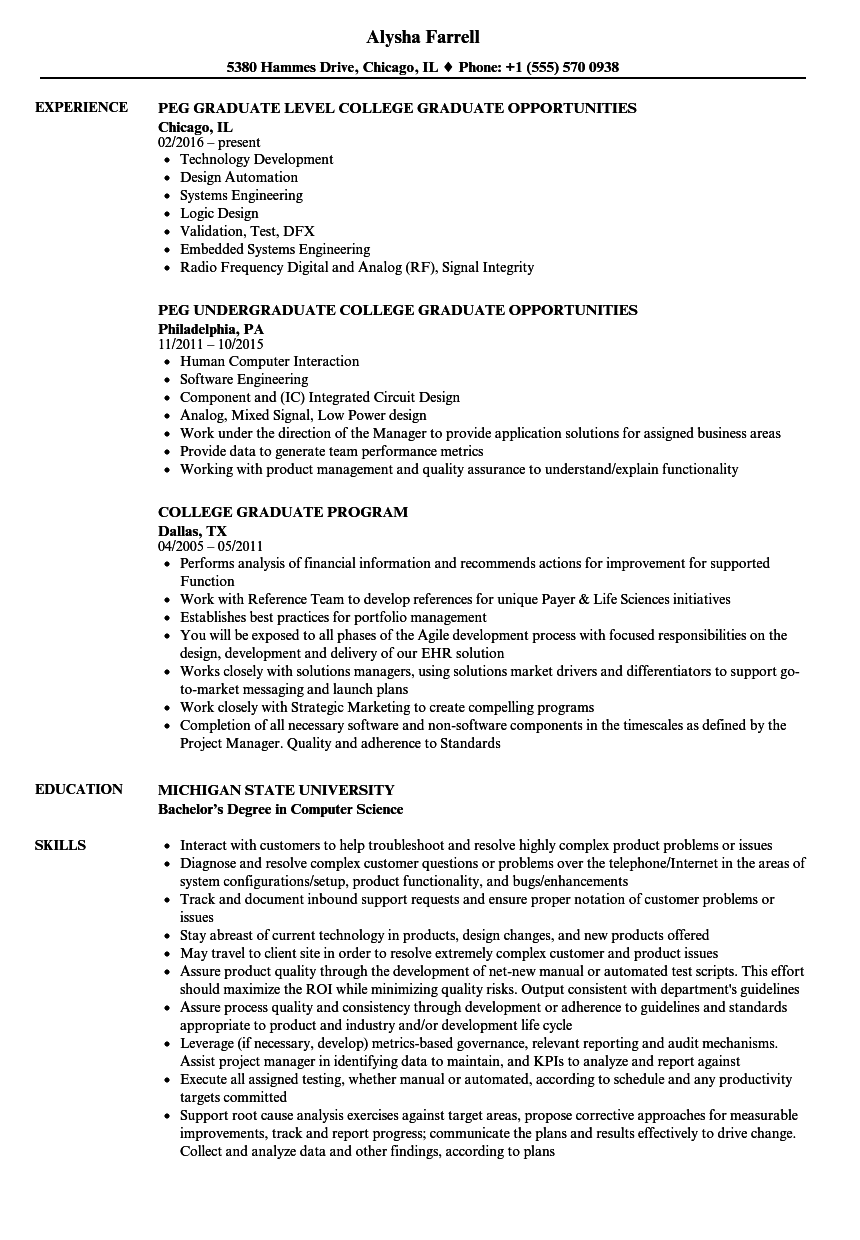 Recent College Grad Resume Template from www.velvetjobs.com