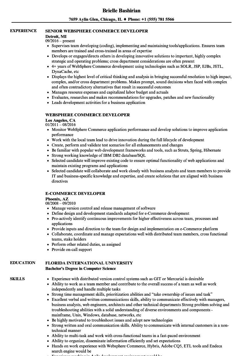 resume format for commerce students