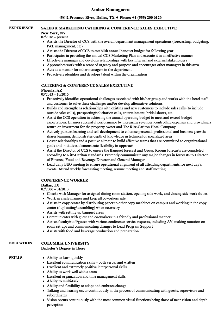 conference resume samples