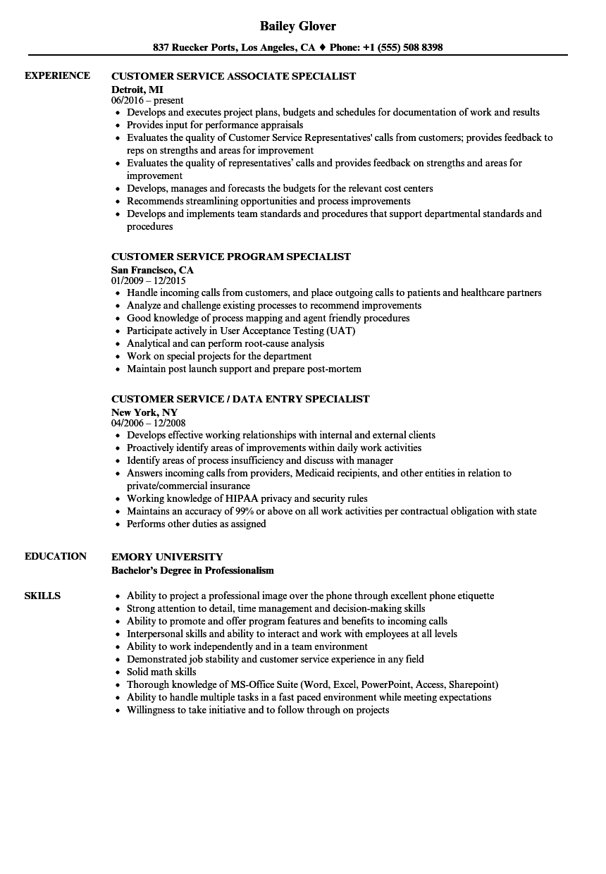 Resume For Service Department - How to Write a Perfect ...