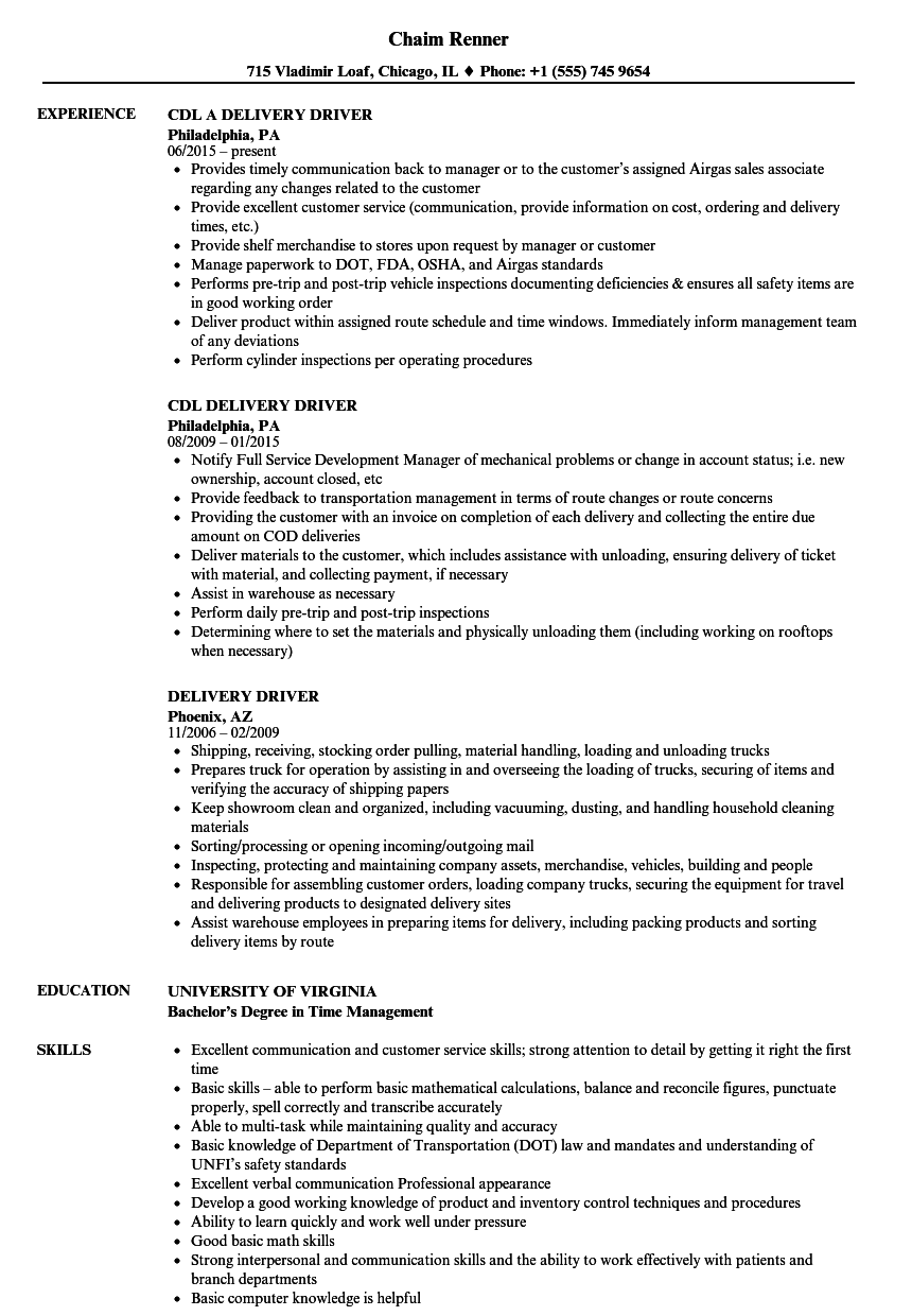 Newspaper Carrier Resume Samples