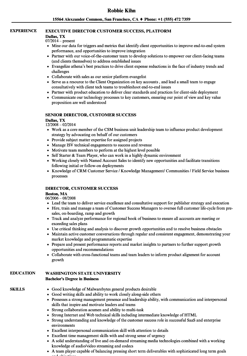 customer success manager resume skills