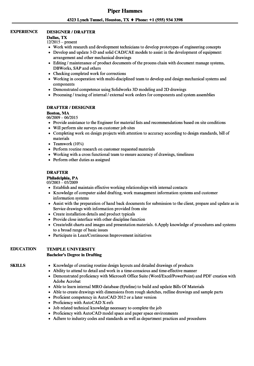 drafting a resume