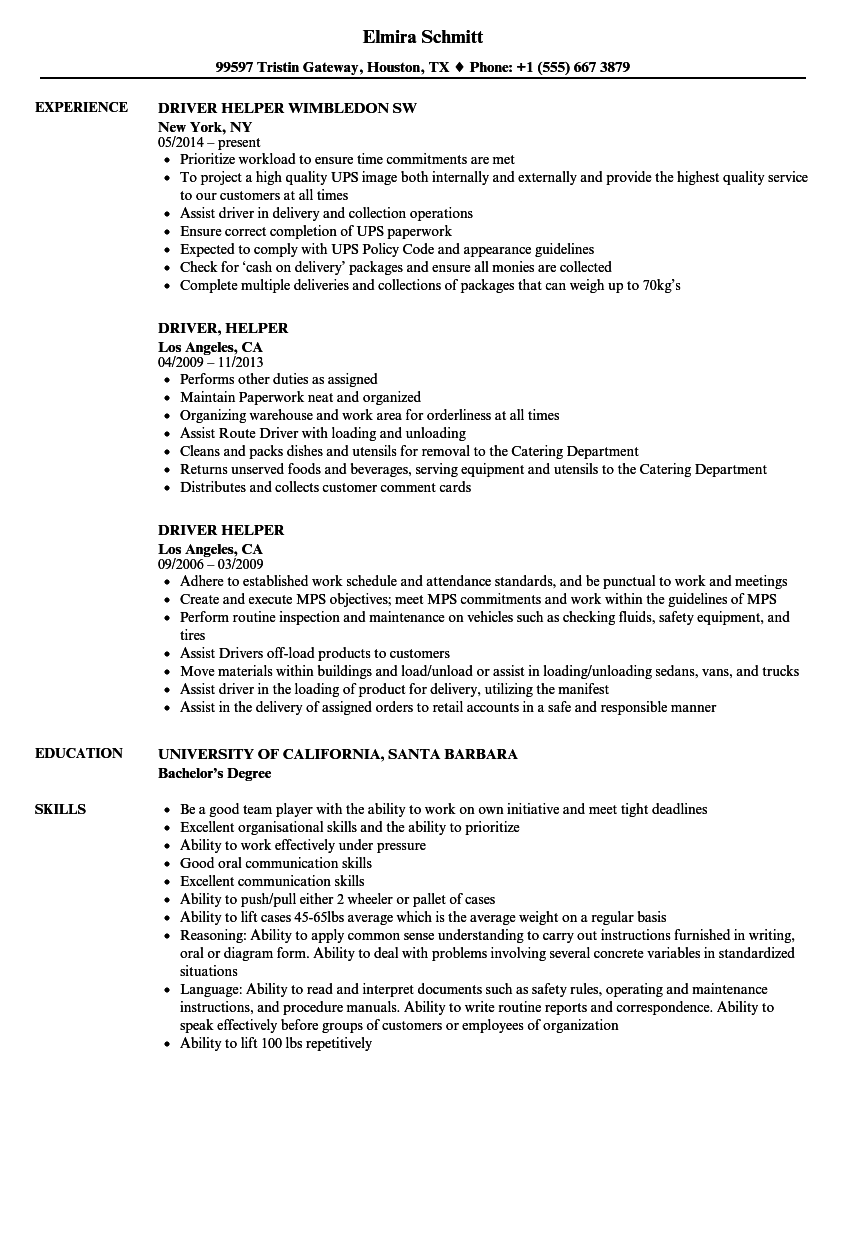 ups driver job description for resume