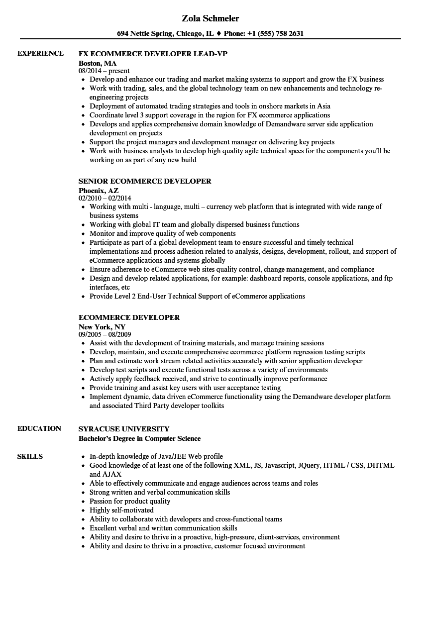Resume Examples By Real People Yamaha E Commerce Executive