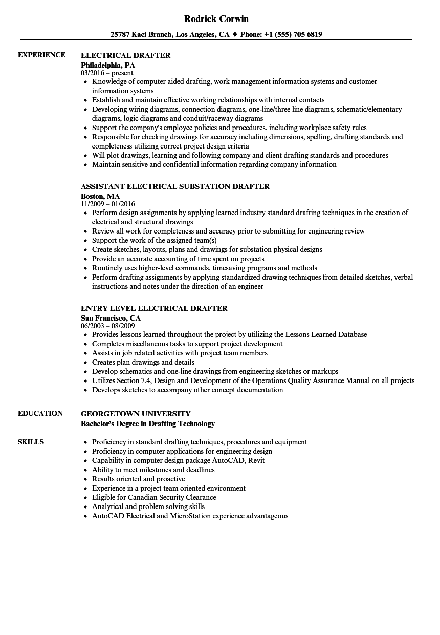 Drafting resume examples