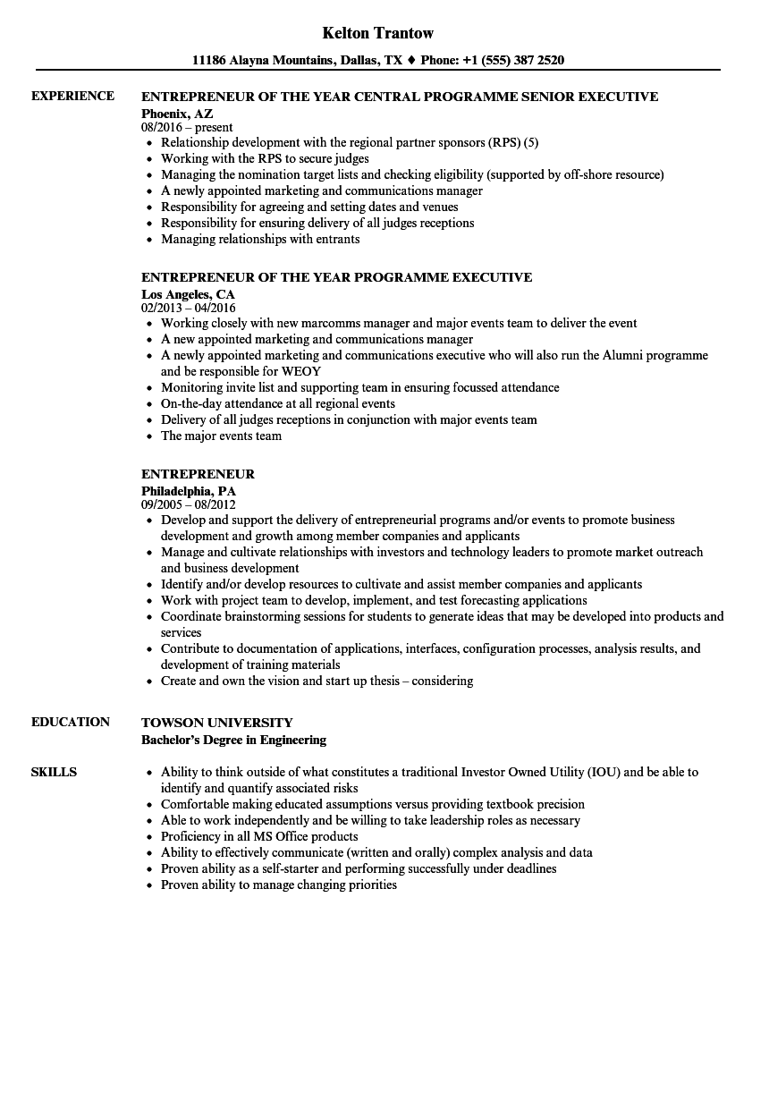 Entrepreneur Resume Samples Velvet Jobs entrepreneur-resume-samples-velvet-jobs