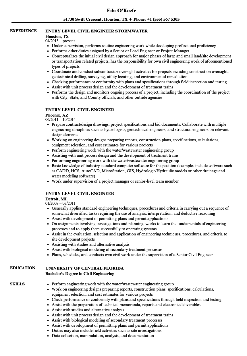 how to write a resume objective for civil engineer