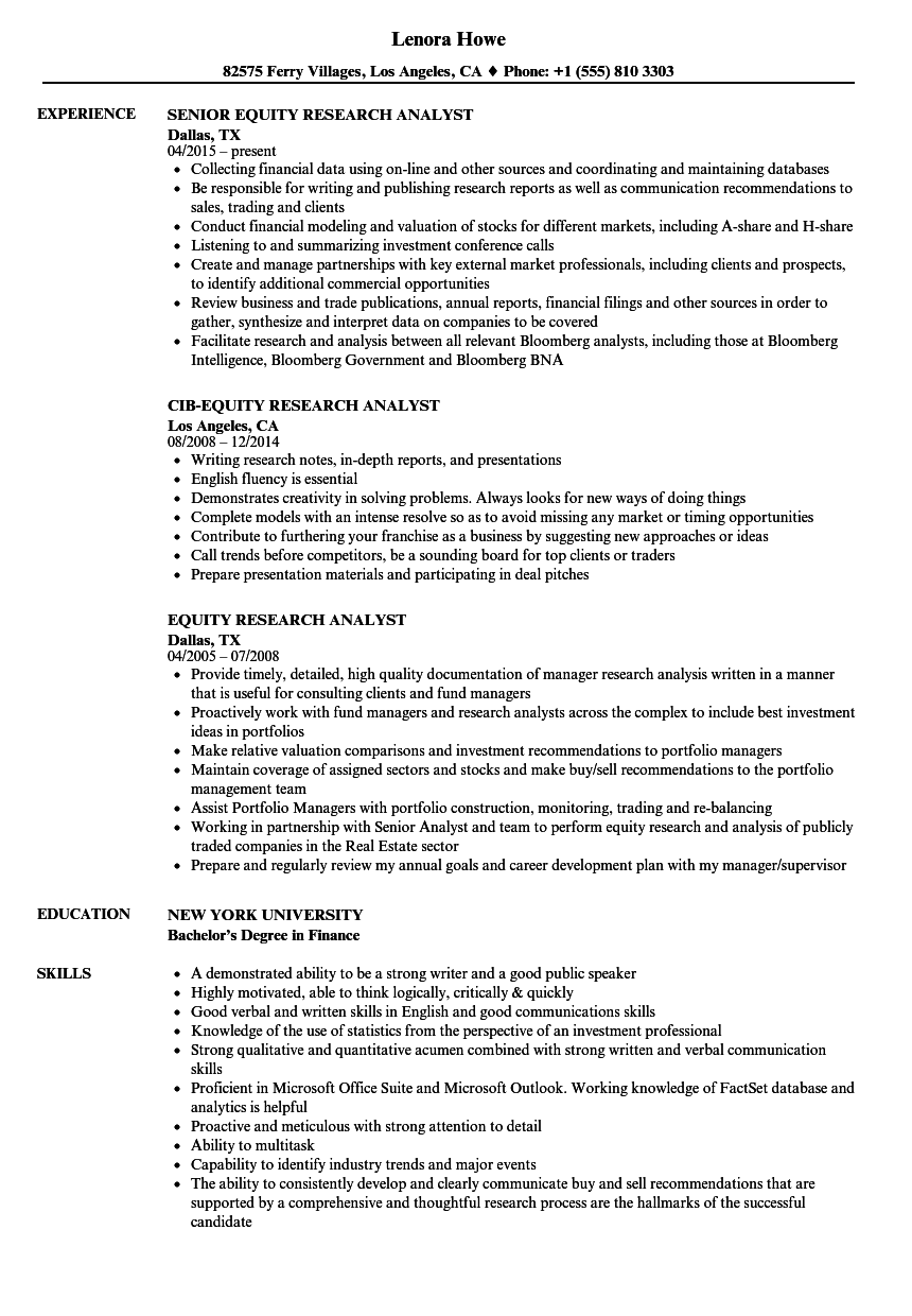 investment research analyst duties