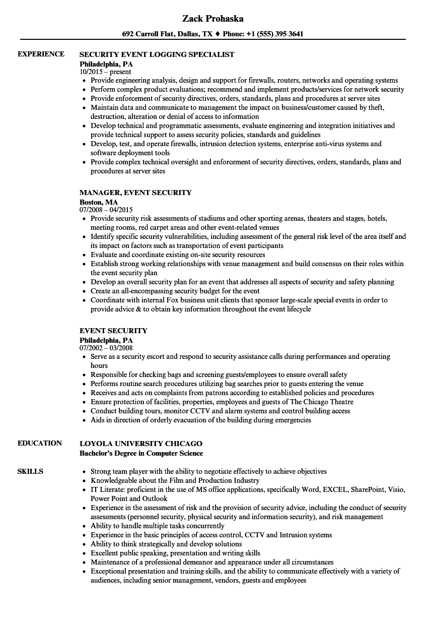 Security Job Description For Resume | Bijeefopijburg.nl