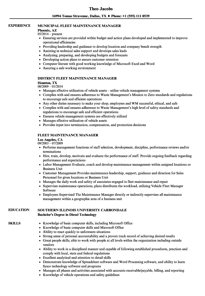 Fleet Resume Sales 63 Sales Manager Jobs In Fleet