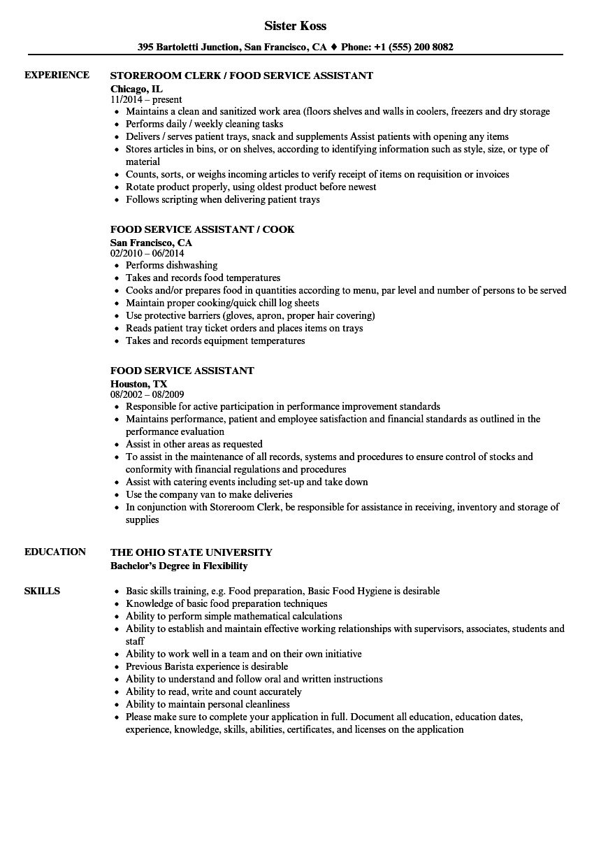 personal service assistant resume