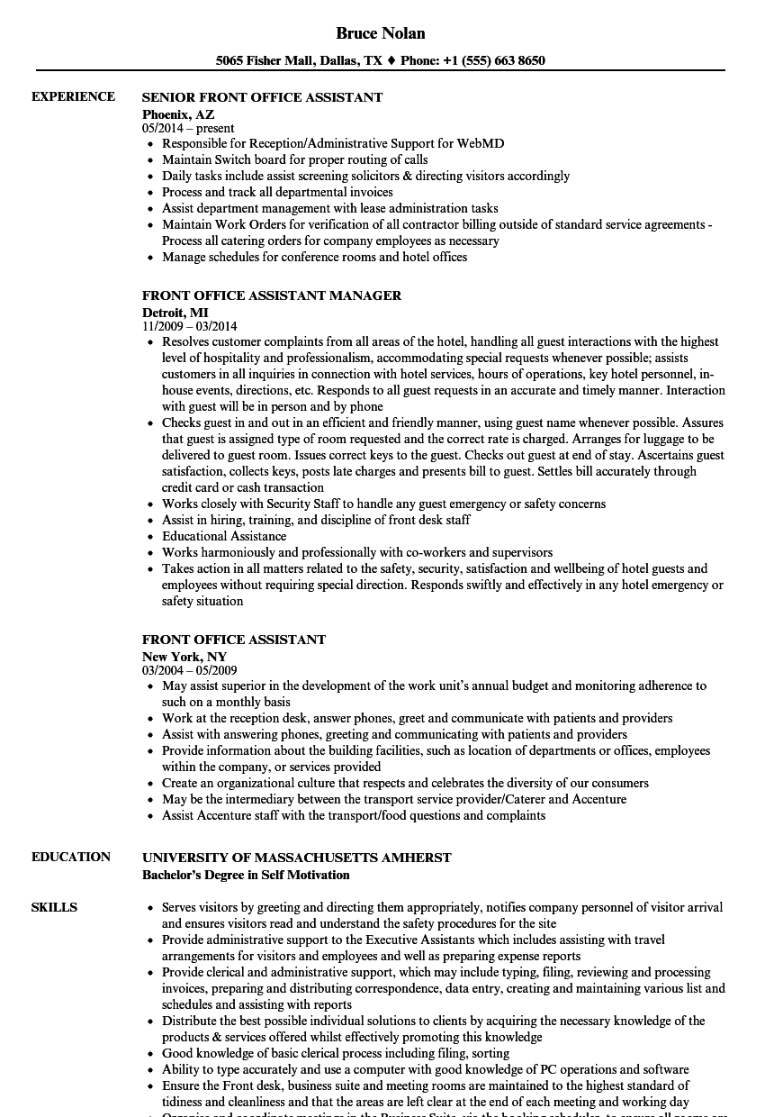 office assistant resume responsibilities