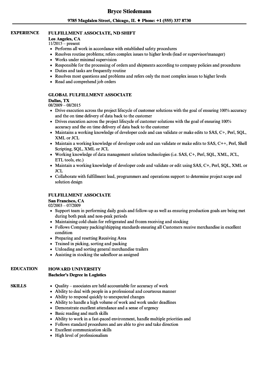 Amazon Delivery Associate Resume