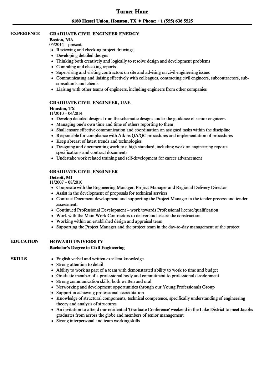 Civil engineer resume example, civil engineering resume 