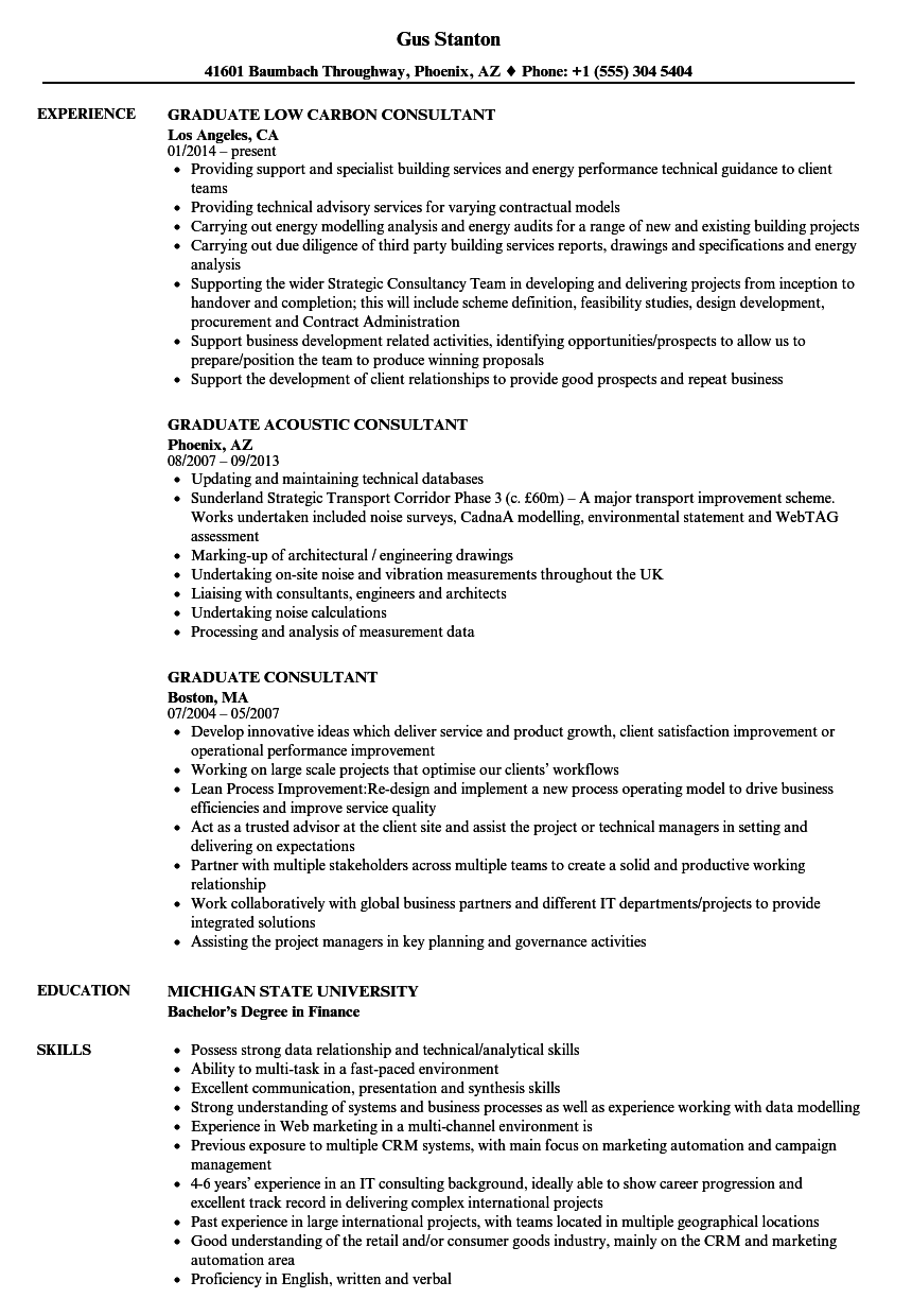 Graduate Consult!   ant Resume Samples Velvet Jobs - related job titles operations consultant resume sample