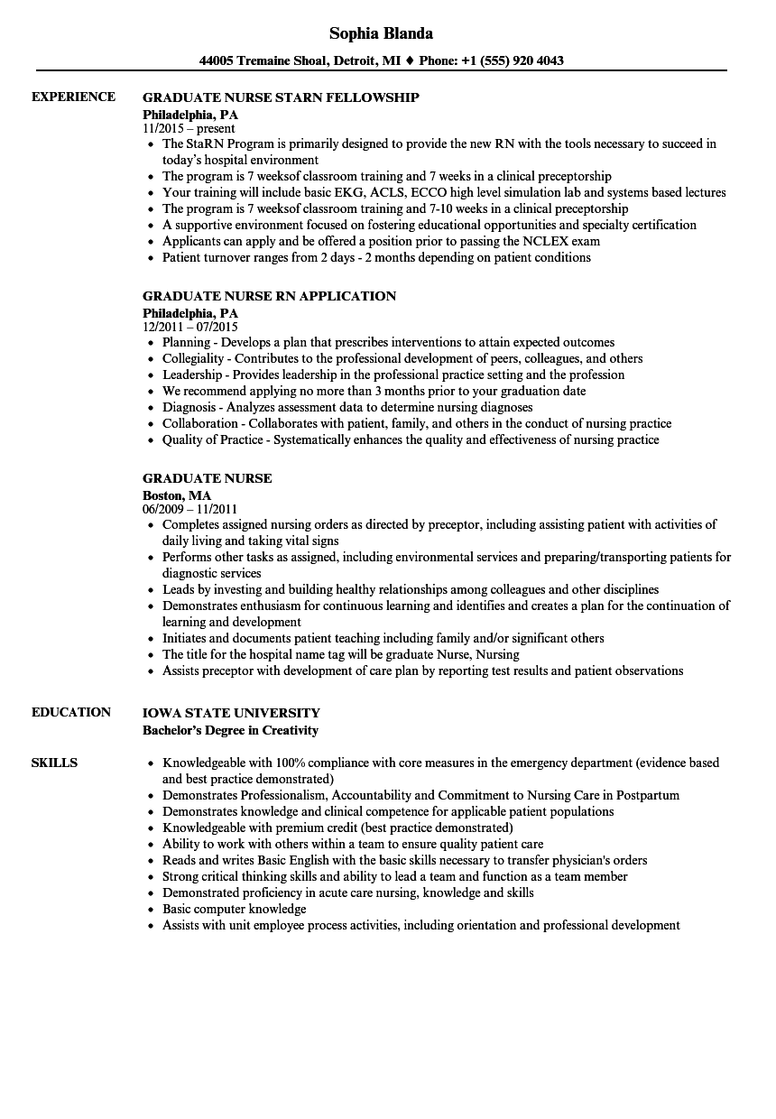 Nursing Student Resume Sample Guide For New Grad