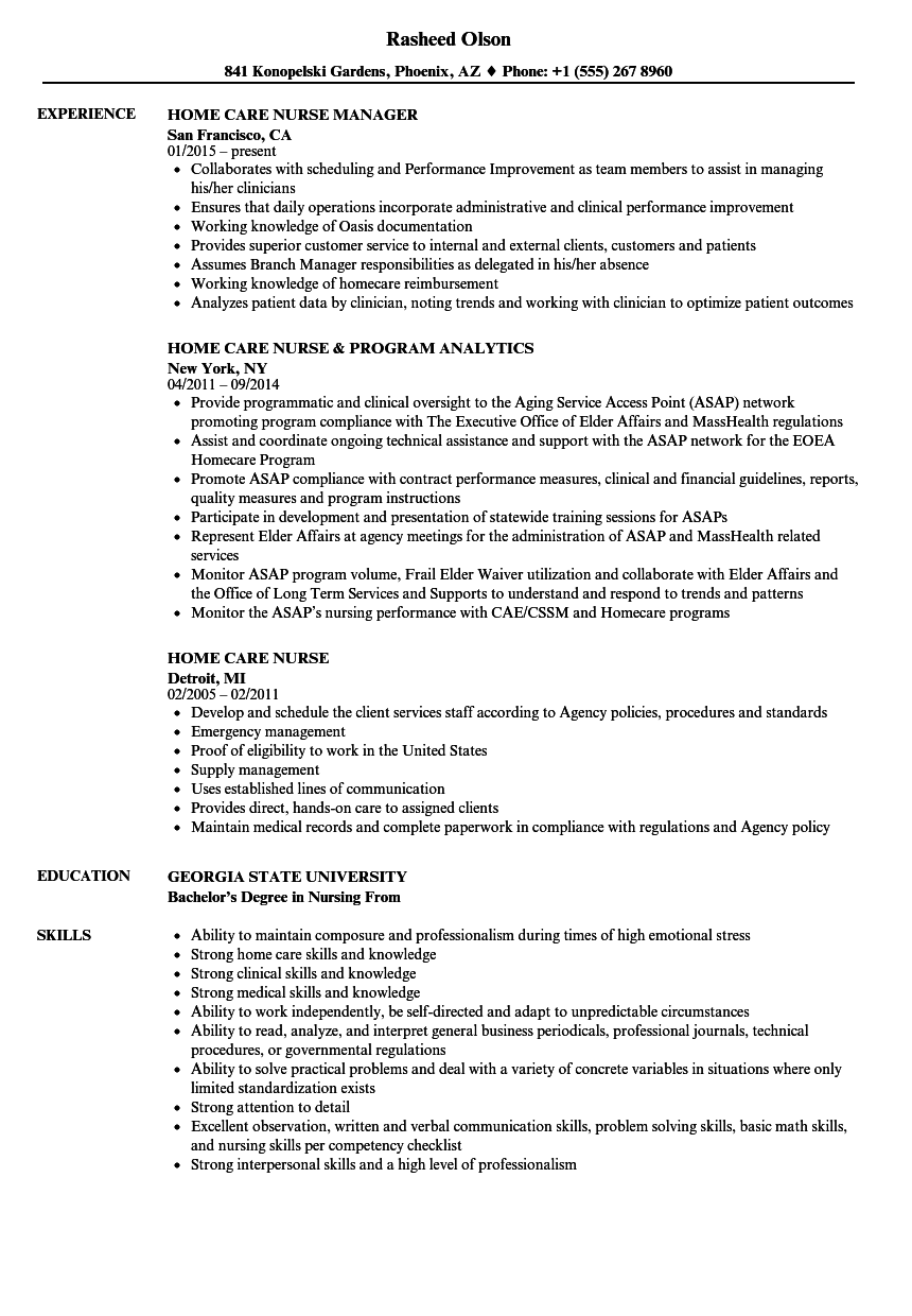 Nursing Home Resume Sample Domaregroup