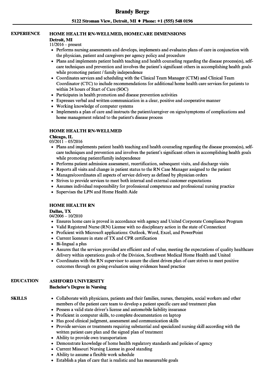 nursing job description resume example