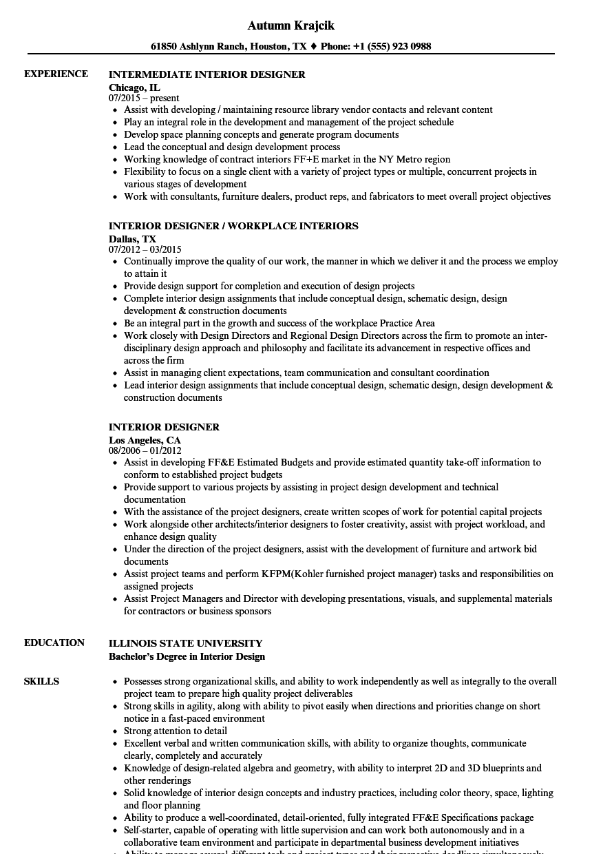 Job Description Senior Interior Designer Billingsblessingbags