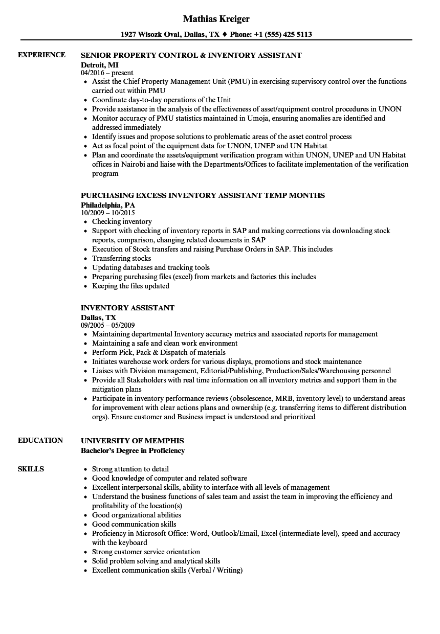 purchase order assistant resume