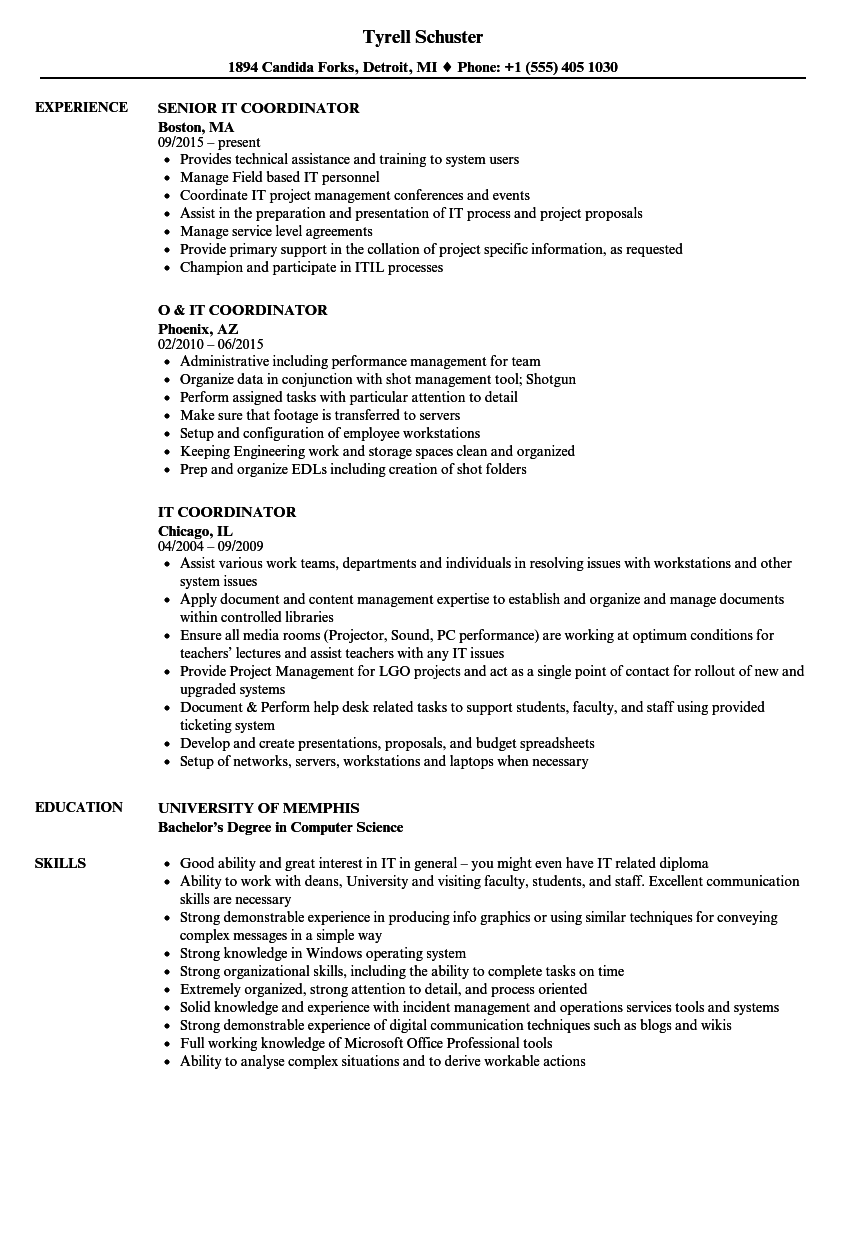 Help Desk Coordinator Resume Remar