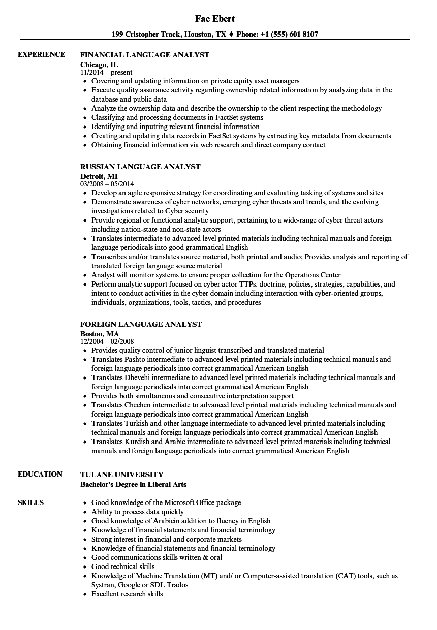 how to write language skills in resume