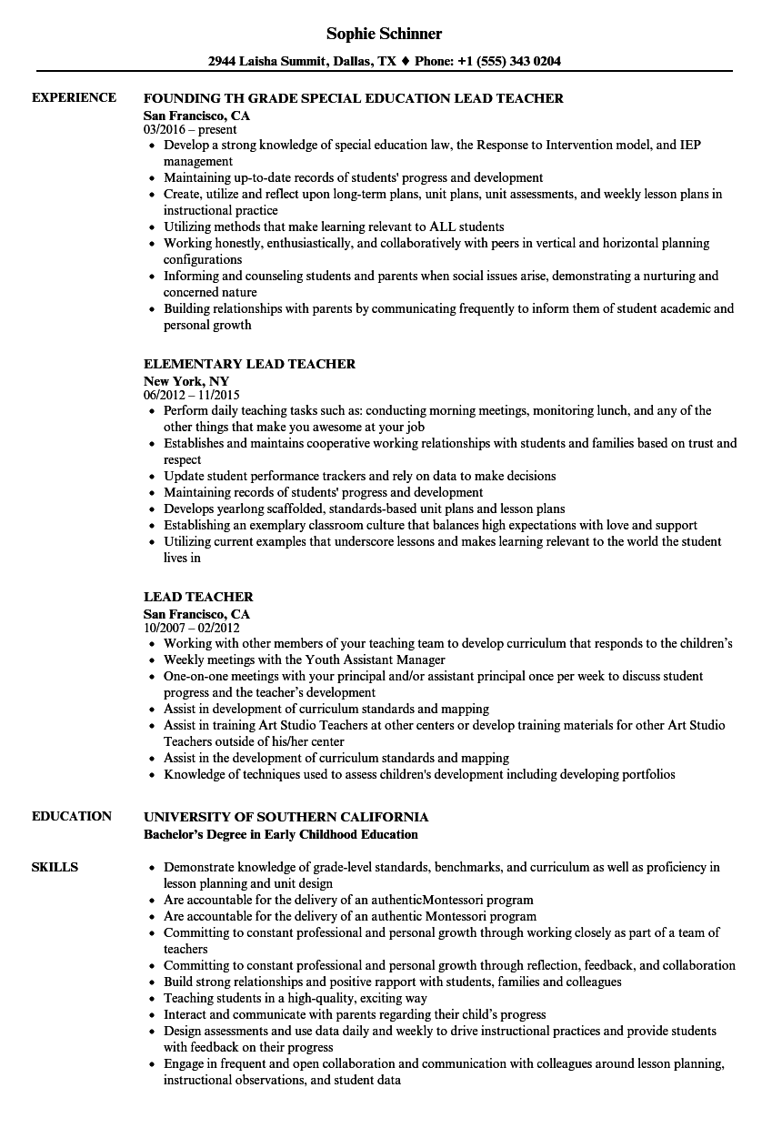 Daycare teacher resume examples