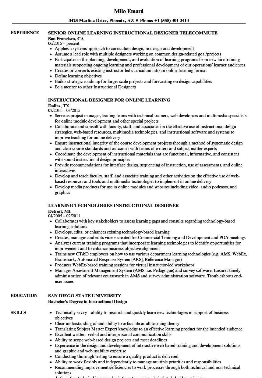 Instructional Design Template Document from www.velvetjobs.com