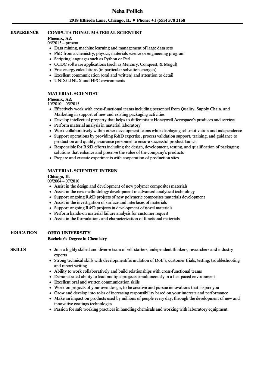 Phd science resume