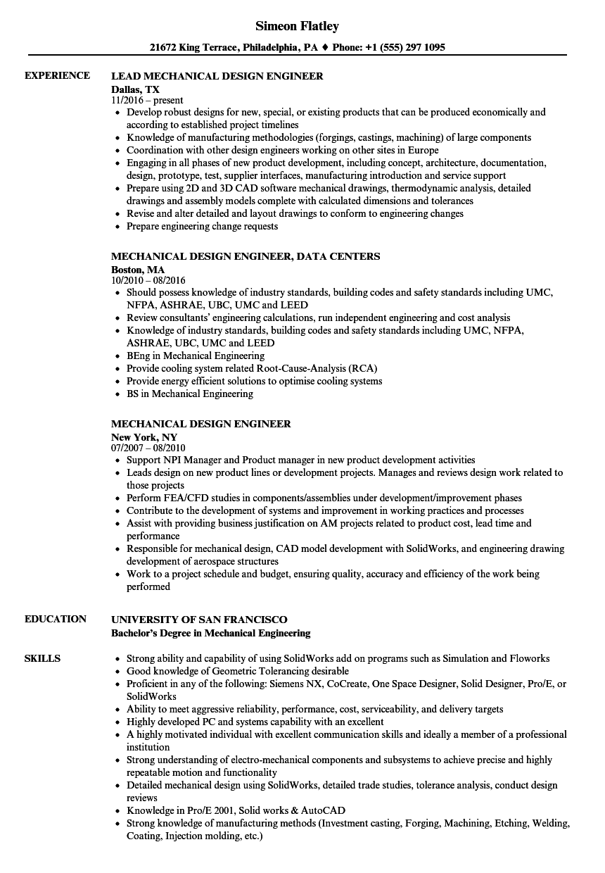 Resume Of An Automobile Engineer