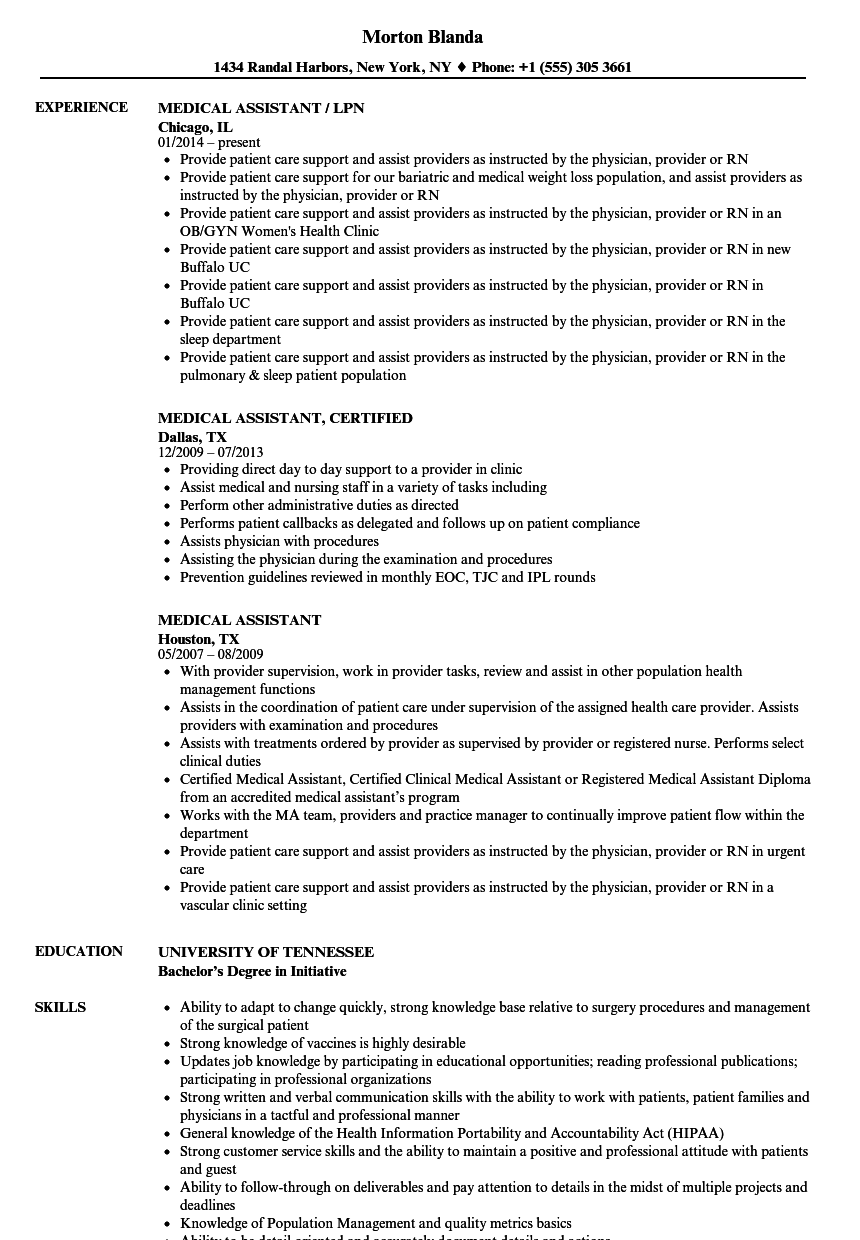 Medical Assistant Charting Examples