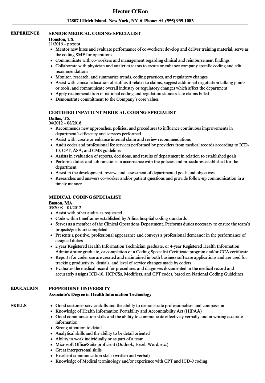 Inpatient Coding Sample Charts