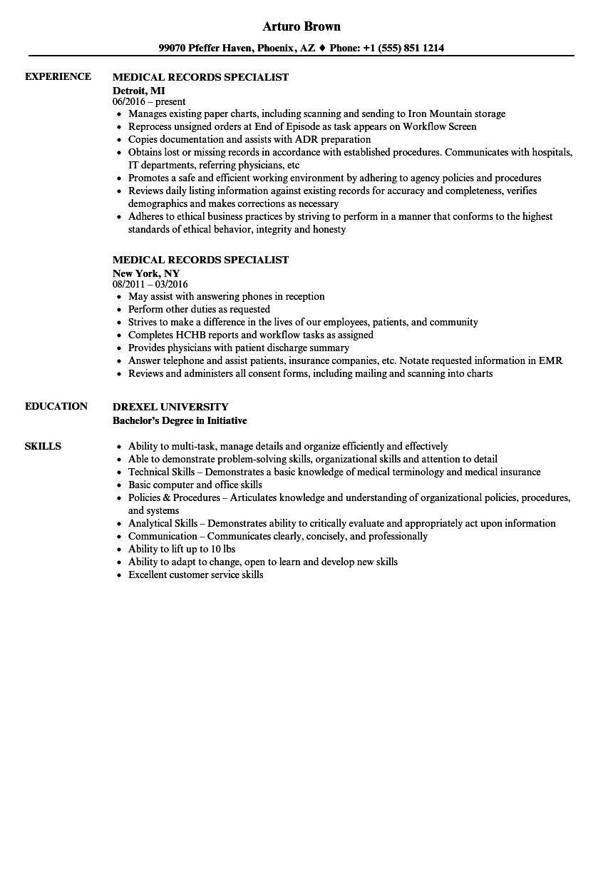 Medical Records Patient Chart Forms