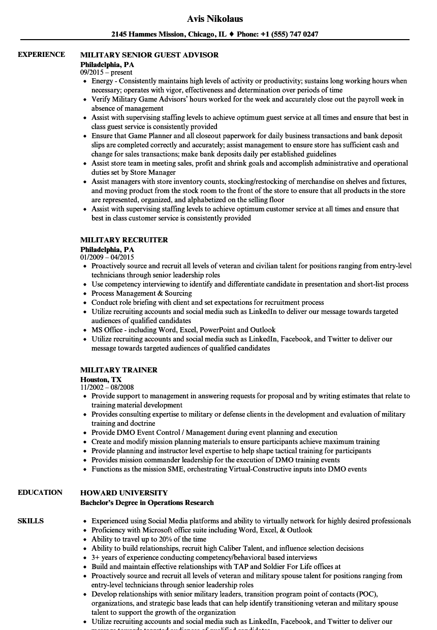 Air force resume examples