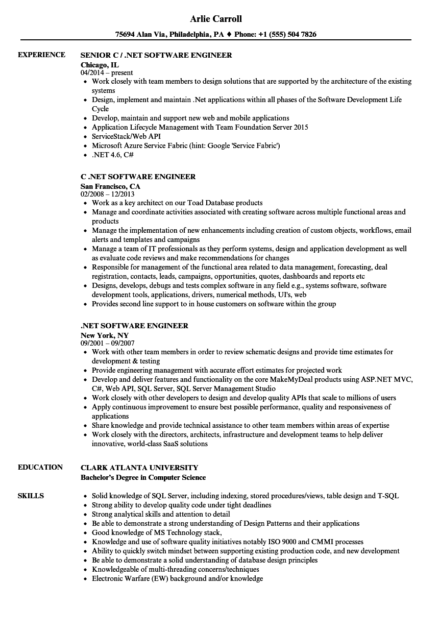 Sample Senior Software Developer Resume