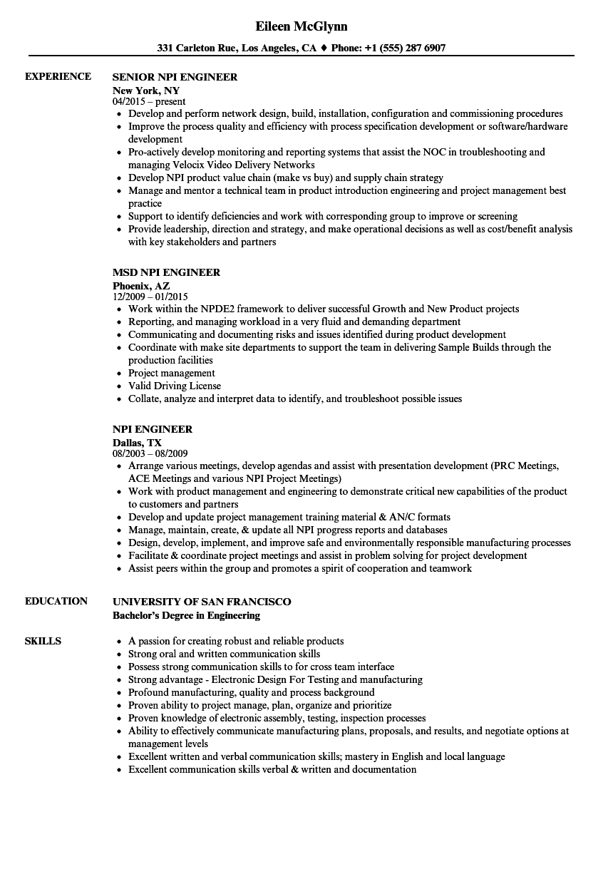Npi engineer deals