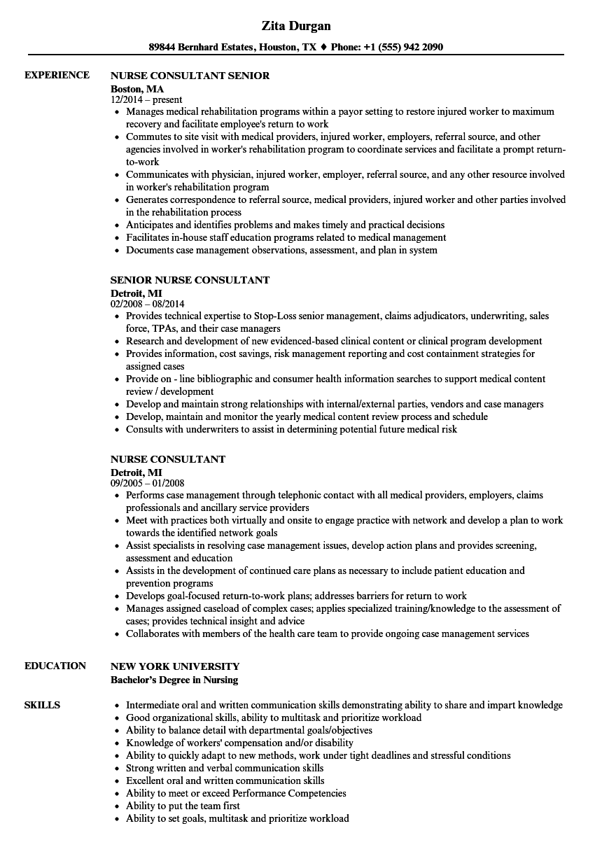 Nurse Consultant Resume Samples  Velvet Jobs Regarding legal nurse consultant report template