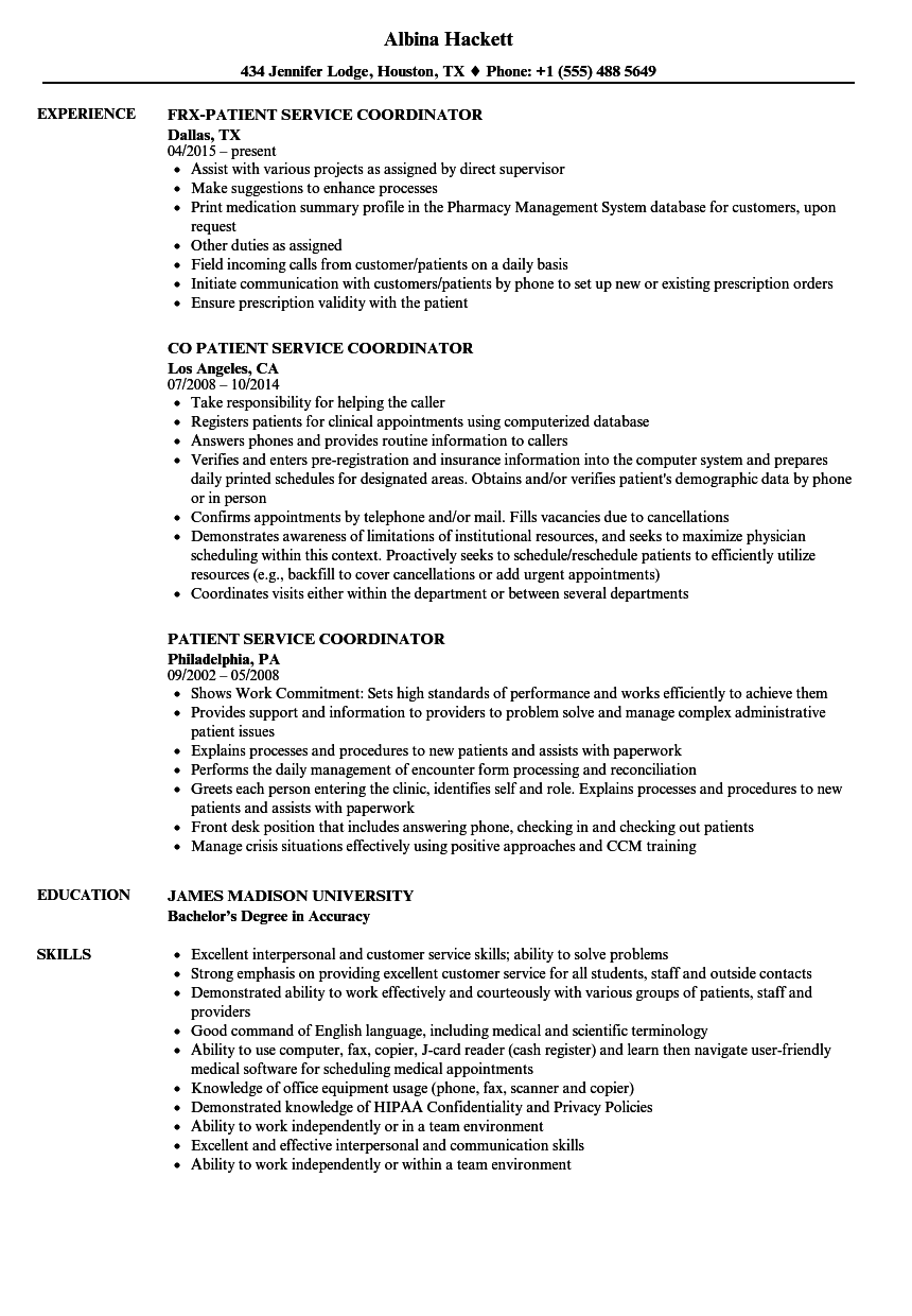 Client Service Coordinator Job Description For Resume Job Retro