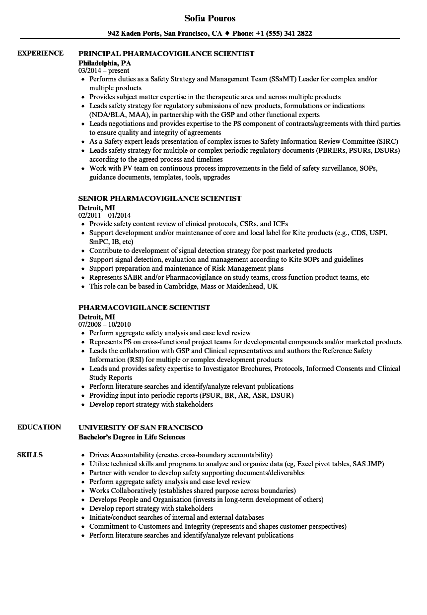 Sample Resume For Pharmacovigilance Fresher Tantmahec