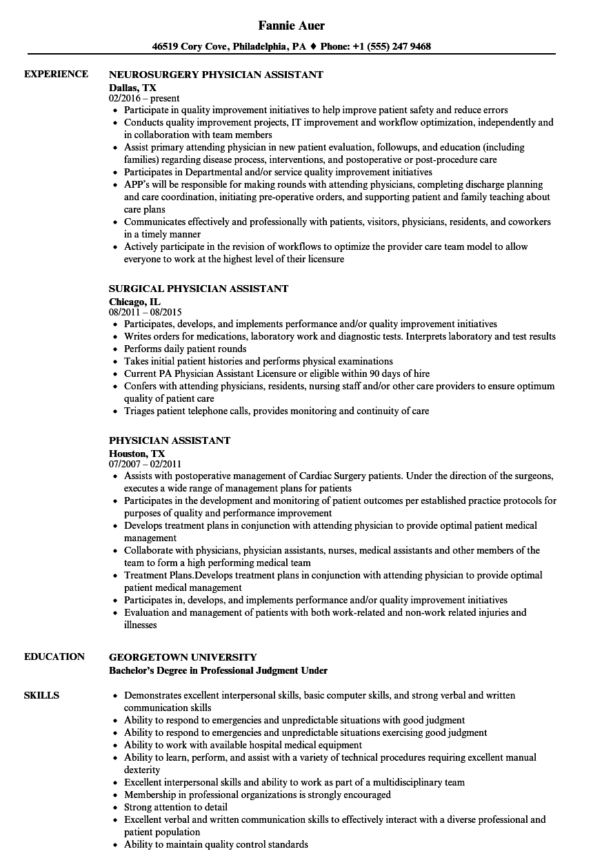 Physician Assistant: Resume Revision CV Cover Letter Editing The Physician Assistant Life ...