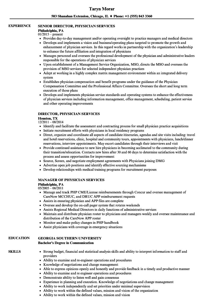 physician resume writing service